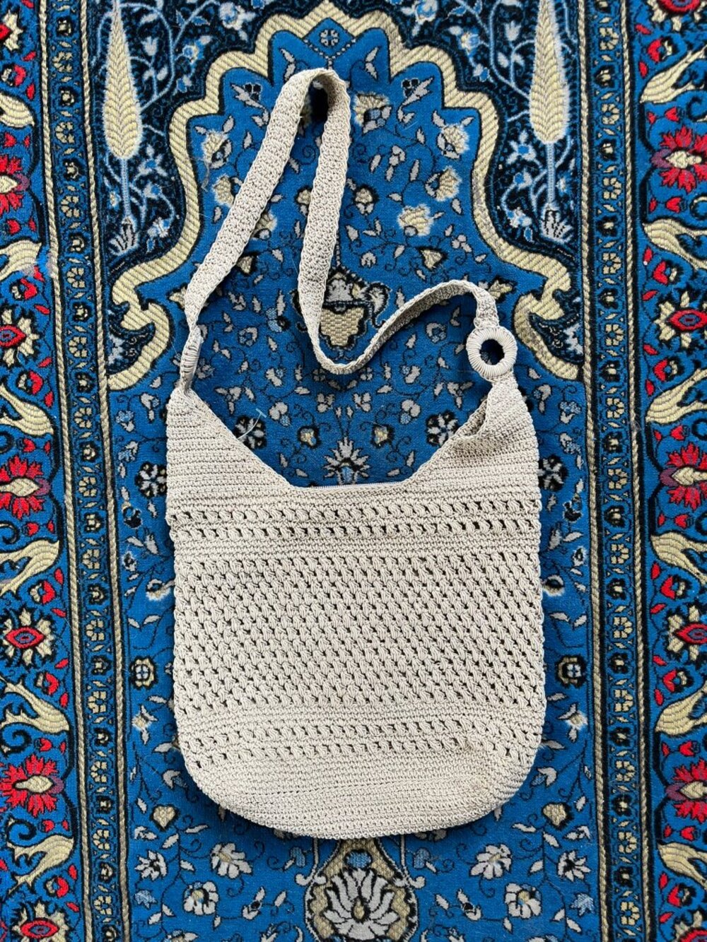 Natural Crochet Shoulder Handbag